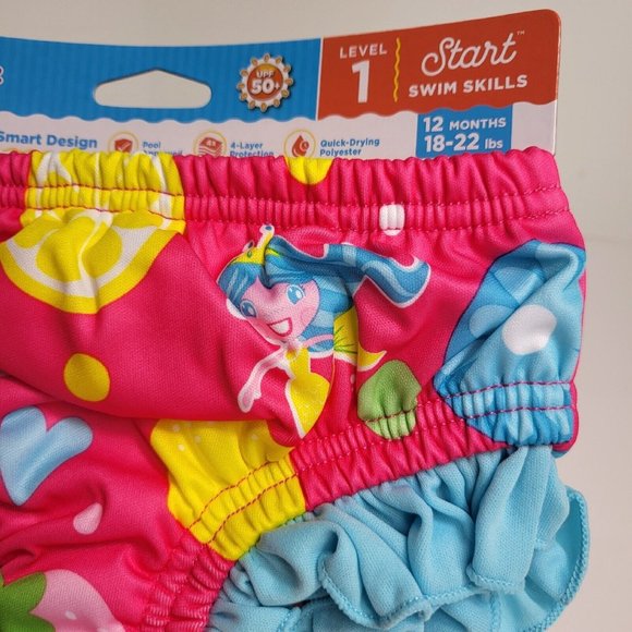 Swimschool Reusable Swim Diaper UPF 50 Level 1 18-22 lbs 12M Swim Mermaid Pink - Picture 15 of 16